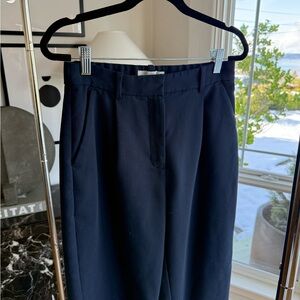 Abercrombie & Fitch Tailored Trouser Pants Navy Blue High Rise Straight Leg 27